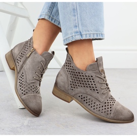 Bottes ouvertes des femmes en daim khaki potocki sz12091 4