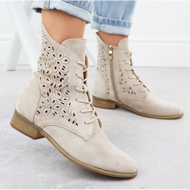 Bottes ouvertes pour femmes en daim beige Potocki 5