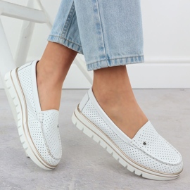 Modages en cuir OpenWork sur la plate-forme White Filippo DP7006 blanche 4