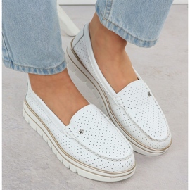 Modages en cuir OpenWork sur la plate-forme White Filippo DP7006 blanche 6