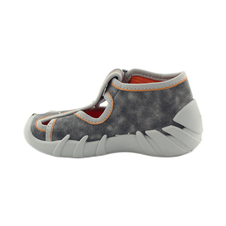 Befado chaussures pour enfants pantoufles 190p082 gris orange 2