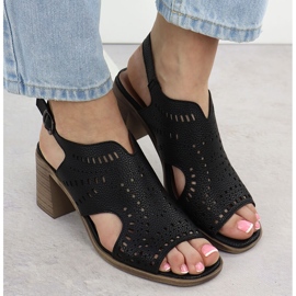 Sandales pour femmes avec Jezzi noir ouvert 24125 le noir 5