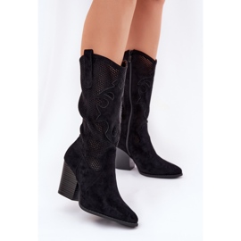 Bottes ouvertes sur le post S.Barski Hy51-606 noir le noir 2