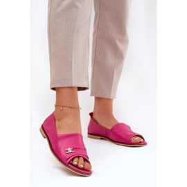 Ballerines élégantes en cuir avec doigts nus Zazoo 1865 Fuchsia rose 2