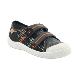 Chaussons baskets garçon navets Befado gris orange le noir 1