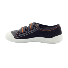 Chaussons baskets garçon navets Befado gris orange noir 2