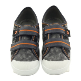 Chaussons baskets garçon navets Befado gris orange le noir 4