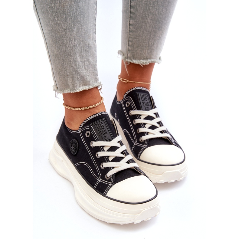 Sneakers pour femmes sur la semelle massive Big Star NN274125 Black le noir 3