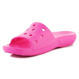 Tongs ouverts pour femmes Crocs Classic Slide 206121-6UB rose 2