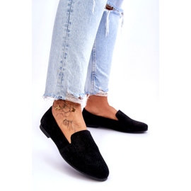 S.Barski Looms en daim en cuir des femmes ouvertes noires le noir 2 S.Barski Looms en daim en cuir des femmes ouvertes noires le noir 2