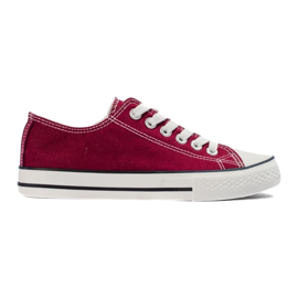 Baskets femme Shelovet bordeaux rouge 2