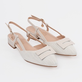 Goodin Sandales blanches avec un talon ouvert 3