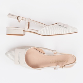 Goodin Sandales blanches avec un talon ouvert 5