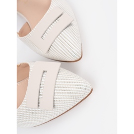 Goodin Sandales blanches avec un talon ouvert 2