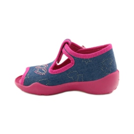 Befado 213p101 pantoufles avec un coeur bleu marin rose 2