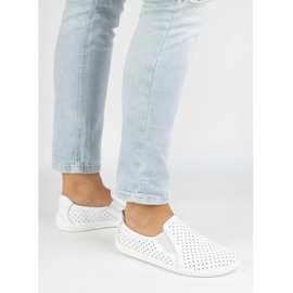 Pollonus Pollon pour femmes en cuir blanc aux pieds nus 5-1308-025 blanche 2