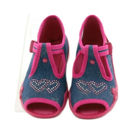 Befado 213p101 pantoufles avec un coeur bleu marine rose 4