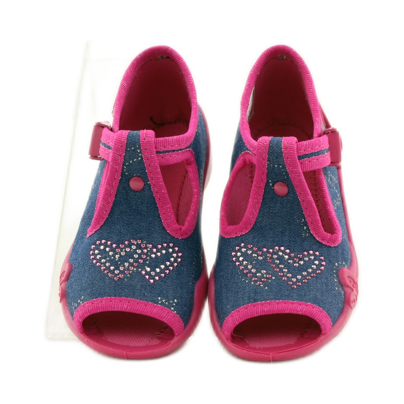 Befado 213p101 pantoufles avec un coeur bleu marine rose 4