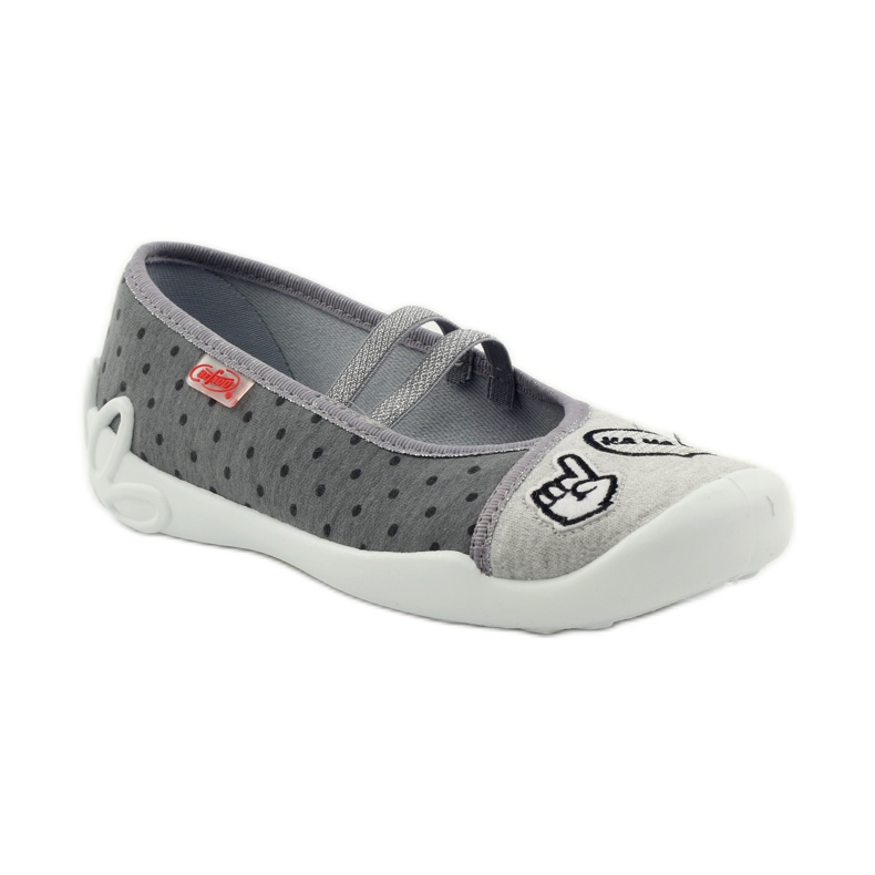 Befado chaussures pour enfants ballerines pantoufles 116Y235 gris 1 Befado chaussures pour enfants ballerines pantoufles 116Y235 gris 1