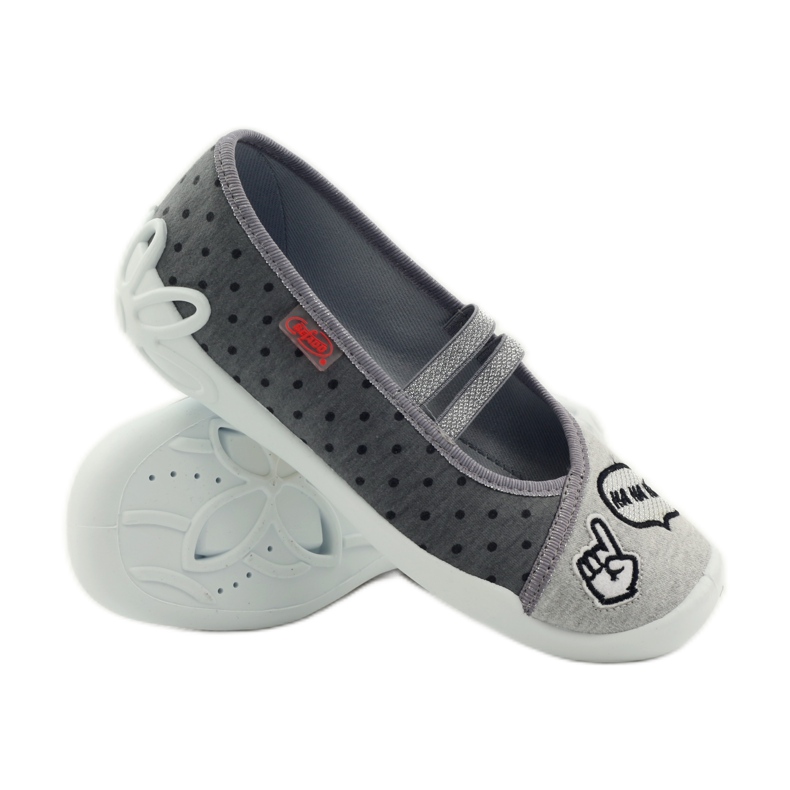 Befado chaussures pour enfants ballerines pantoufles 116Y235 gris 3 Befado chaussures pour enfants ballerines pantoufles 116Y235 gris 3