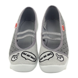 Befado chaussures pour enfants ballerines pantoufles 116Y235 gris 4