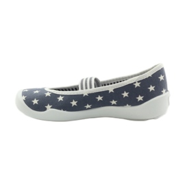 Chaussons fille Befado 193y064 étoiles gris blanche 2