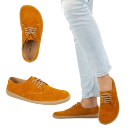 Pollonus Polonus en cuir pour femmes pieds nus 5-1288-025 Velor jaune 2