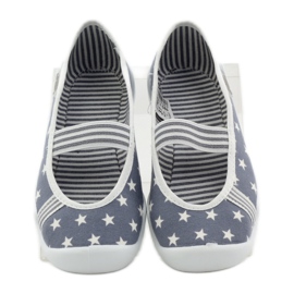Chaussons fille Befado 193y064 étoiles gris blanche 4