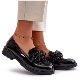 S.Barski Mandis vernies des femmes S. Barski Hy369a Black avec un ornement le noir 5