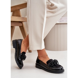 S.Barski Mandis vernies des femmes S. Barski Hy369a Black avec un ornement le noir 3