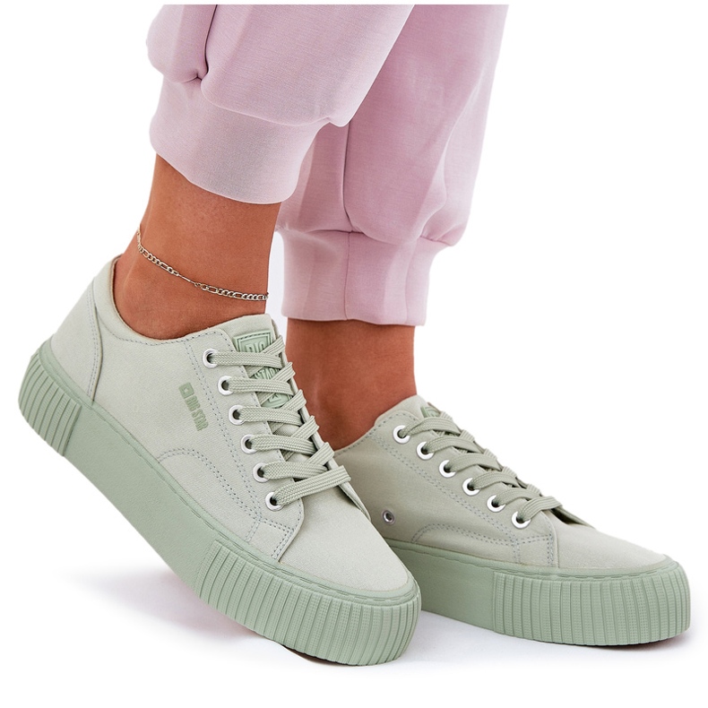 Sneakers matériels des femmes Big Star RR274408 Green Station 3