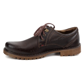 Chaussures en cuir masculin olivier 312gt brun foncé 1