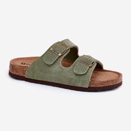 Les tongs en daim féminins avec Big Star RR274A393 Pinces vertes 4
