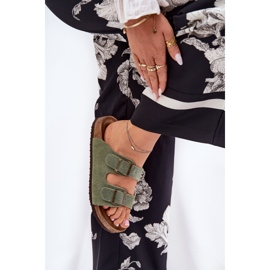 Les tongs en daim féminins avec Big Star RR274A393 Pinces vertes 5