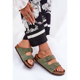 Les tongs en daim féminins avec Big Star RR274A393 Pinces vertes 7