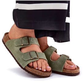 Les tongs en daim féminins avec Big Star RR274A393 Pinces vertes 10