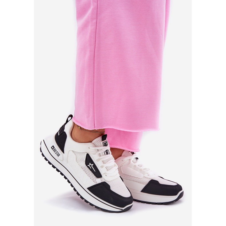 Chaussures sportives pour femmes sur la plateforme Big Star RR274A223 Système Hi-Poly Système blanc et noir 1