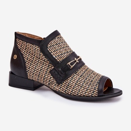 Bottes en cuir pour femmes avec doigts nus maciejka 06934-39 / 00-1 noir et beige le noir 4