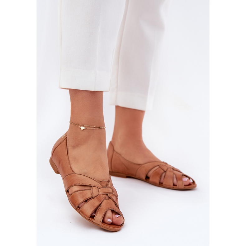 Ballerines en cuir avec doigts nus maciejka 06908-29 / 001-1 marron brun 2