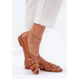 Ballerines en cuir avec doigts nus maciejka 06908-29 / 001-1 marron brun 6