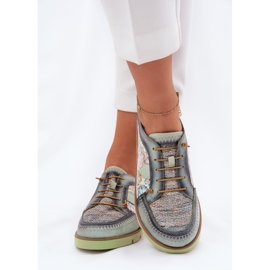 Chaussures en cuir pour femmes à motifs Maciejka 06784-09 vert 3