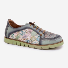 Chaussures en cuir pour femmes à motifs Maciejka 06784-09 vert 4