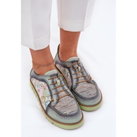 Chaussures en cuir pour femmes à motifs Maciejka 06784-09 vert 5