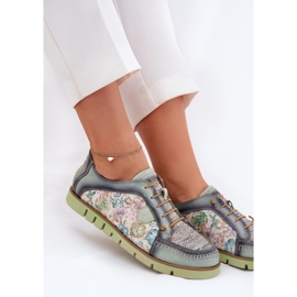 Chaussures en cuir pour femmes à motifs Maciejka 06784-09 vert 6