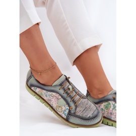 Chaussures en cuir pour femmes à motifs Maciejka 06784-09 vert 7