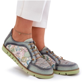 Chaussures en cuir pour femmes à motifs Maciejka 06784-09 vert 9