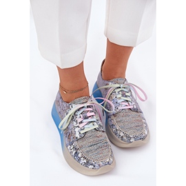 Chaussures en cuir pour femmes sur la plate-forme Maciejka 06776A-06 Bleu 5