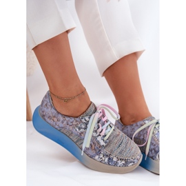 Chaussures en cuir pour femmes sur la plate-forme Maciejka 06776A-06 Bleu 7
