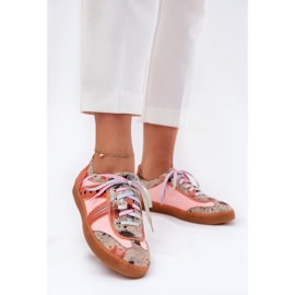 Sneakers en cuir féminin Maciejka 06840-18 Orange 2
