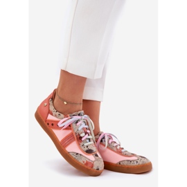 Sneakers en cuir féminin Maciejka 06840-18 Orange 1